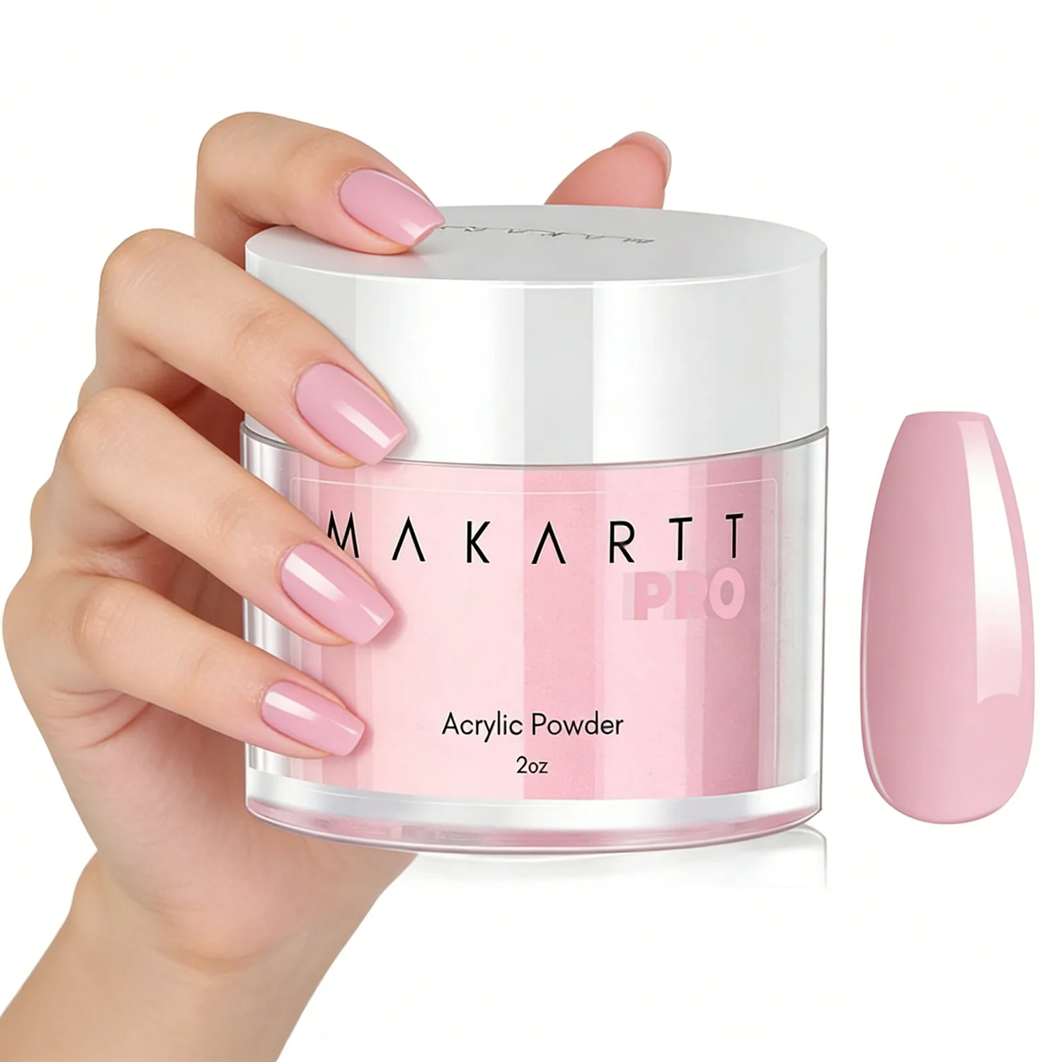 

Розовая акриловая пудра Makartt — 56 г Профессиональная пудра для наращивания ногтей и 3D-резки ногтей, долговечная