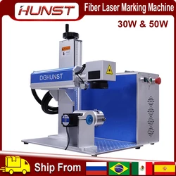 HUNST 30W50W Jewelry Laser Engraving Machine Raycus MAX Fiber Laser Source For Marking Gold Silver Aluminum Copper Metal Cutting