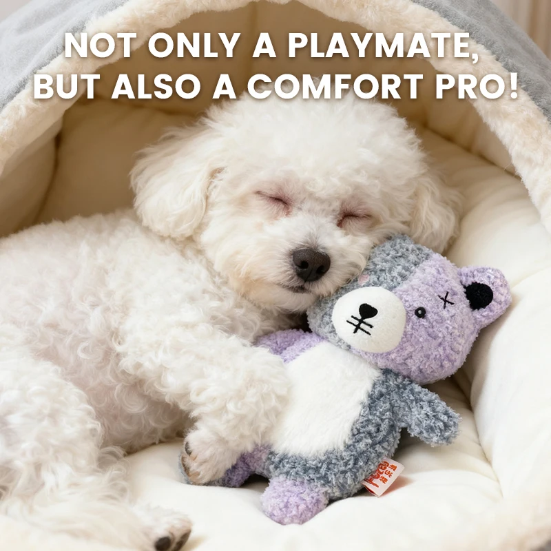 Cute Small Animal Dog Plush Toys Full Body Rattle with Built-In Squeaker Interactive Pet Playtime Toy to Reduce Loneliness - view 5