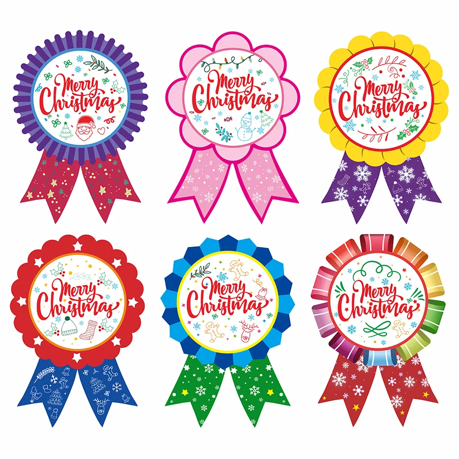 60 Pcs Merry Christmas Ribbon Stickers –Reusable Paper Christmas Labels for Holiday Decorations, Greetings, Envelopes And Crafts