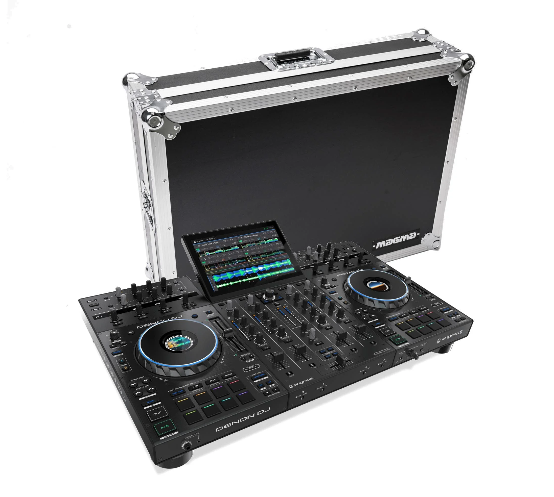 

БОЛЬШИЕ СКИДКИ ПРОДАЖИ Denon DJ Prime 4+ Автономный 4-дековый комплект DJ-контроллера с кейсом для полета