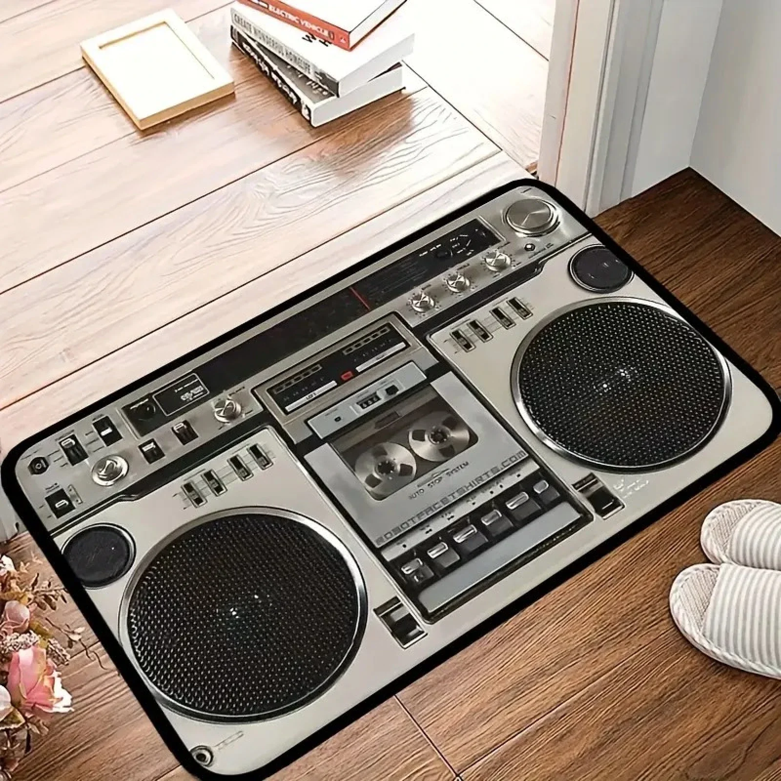 

Vintage Cute 80s Boombox Non-Slip Carpet Doormat Bedroom Bathroom Mat Entrance Living Room Balcony RV Home Anti-Slip Carpet