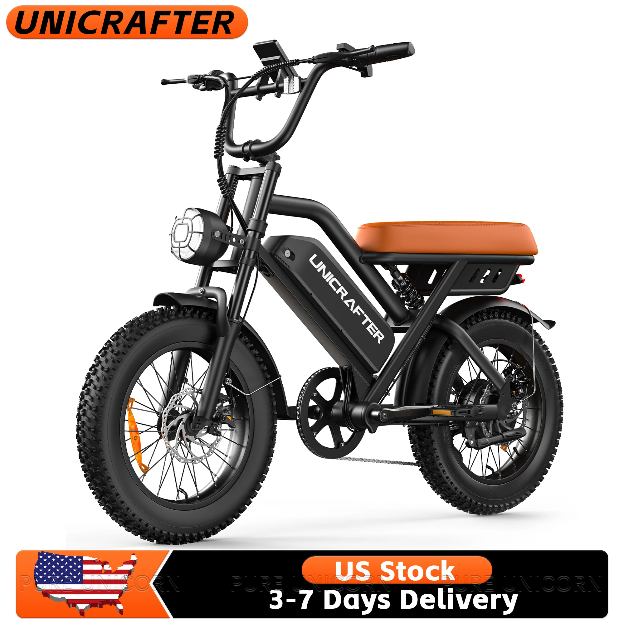 Sepeda Listrik UNICRAFTER M3C untuk Dewasa Pria, 750W, 48V 15.6AH, Ban Tebal, Sepeda Gunung Listrik, Sepeda Motor Listrik