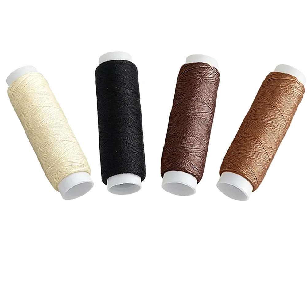 4 Colors Nylon Hair Weft Track Sewing Thread with Needle JIC for Clip-In Extensions Wig Making Hair Extension Accessories view 6