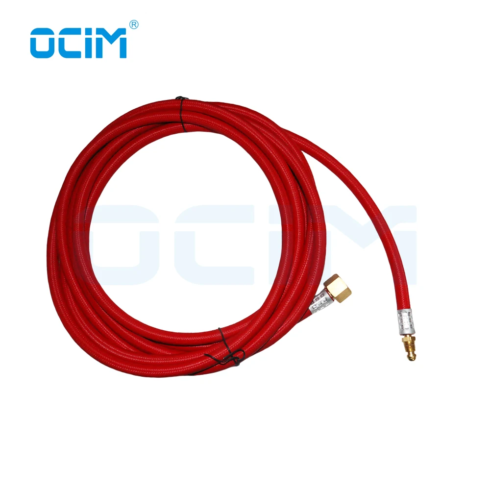 Tig Welding Cable  Red Soft  Hose 4M Front Connector 3/8-24  Tail Joint  M16*1.5  For WP9 WP17 Torch Head