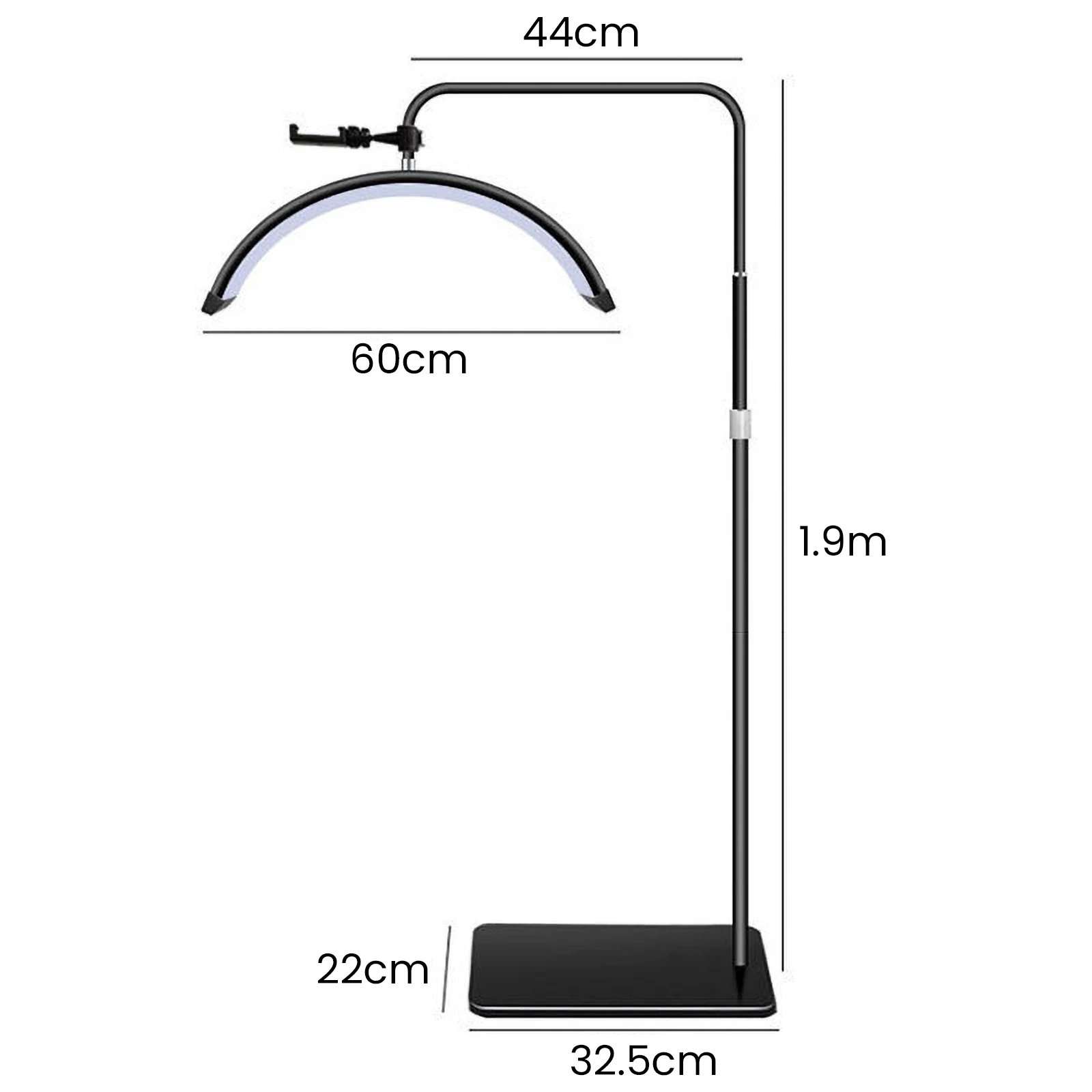 OWJHE 36W Drehbare Wimpernlampe Halbmond-Licht LED-Mondlampe Fotografie-Beleuchtung für Wimpernverlängerung Beauty-Stehlampe