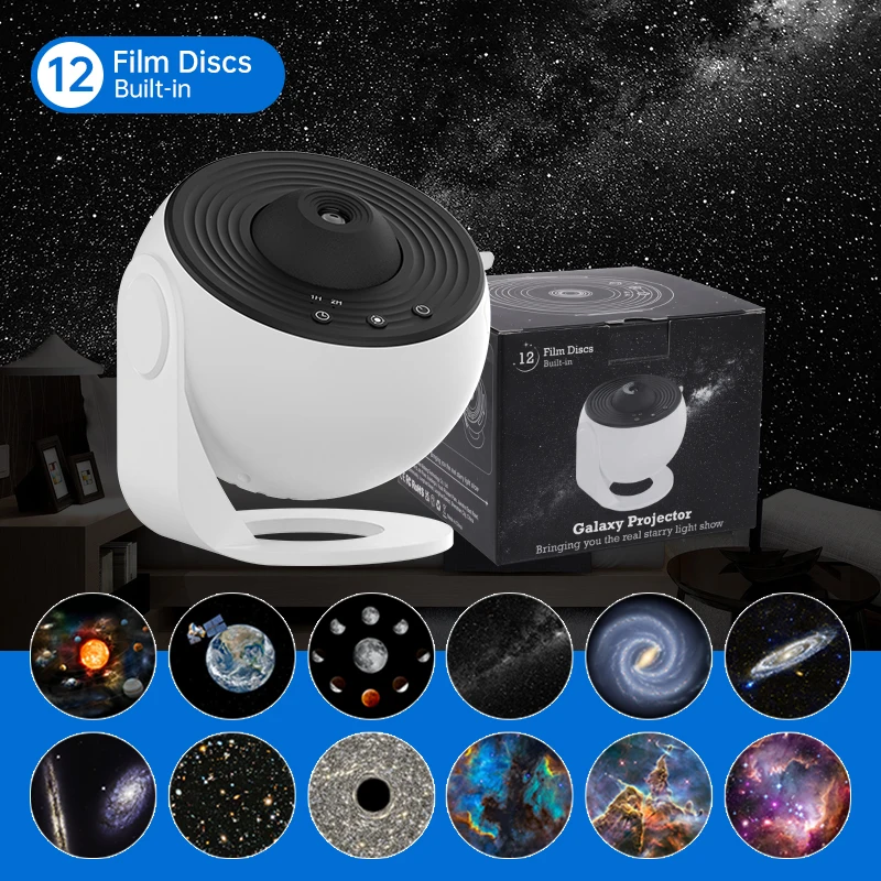 Nachtlampje Galaxy-projector Sterrenhemelprojector 360 °   Draai Planetarium Lamp Voor Kinderen Slaapkamer Valentijnsdag Cadeau Bruiloft Deco - afbeelding 1