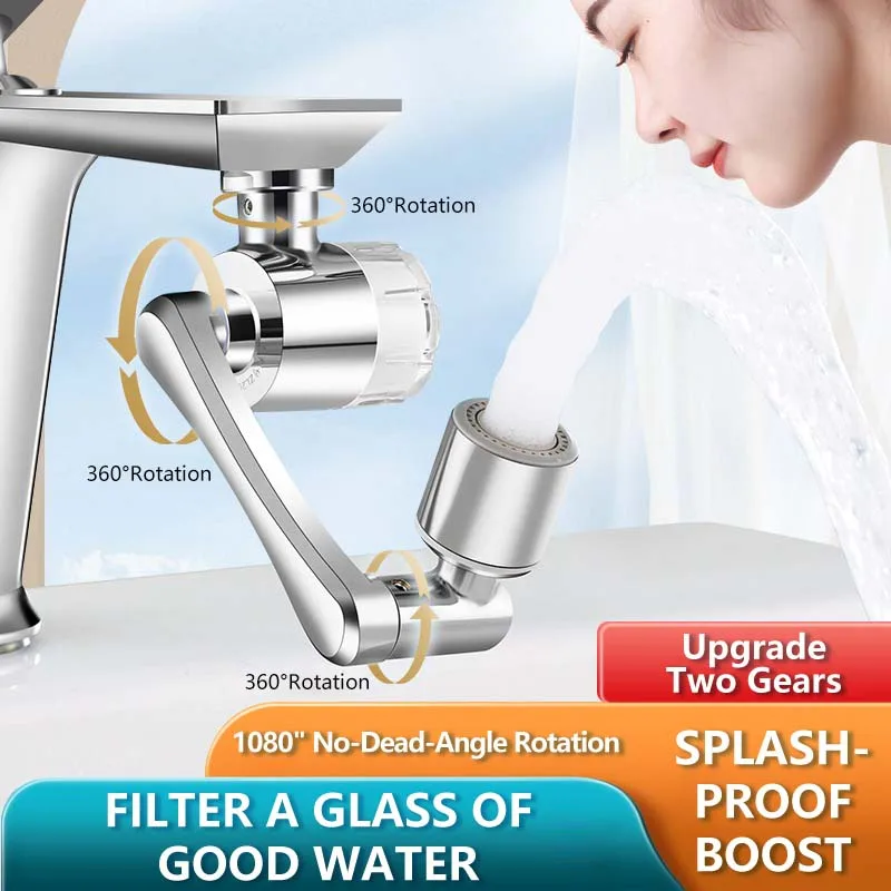 

Kitchen 1080° Sink Filter Pressurized Purification Faucet Water Filter Universal Faucet Aerator Bathroom Accessories