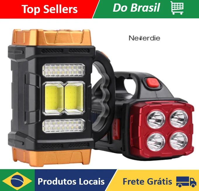 Flashlight Floodlight Super Led Powerful Rechargeable Usb Solar Power Bank Waterproof-Neverdie Store