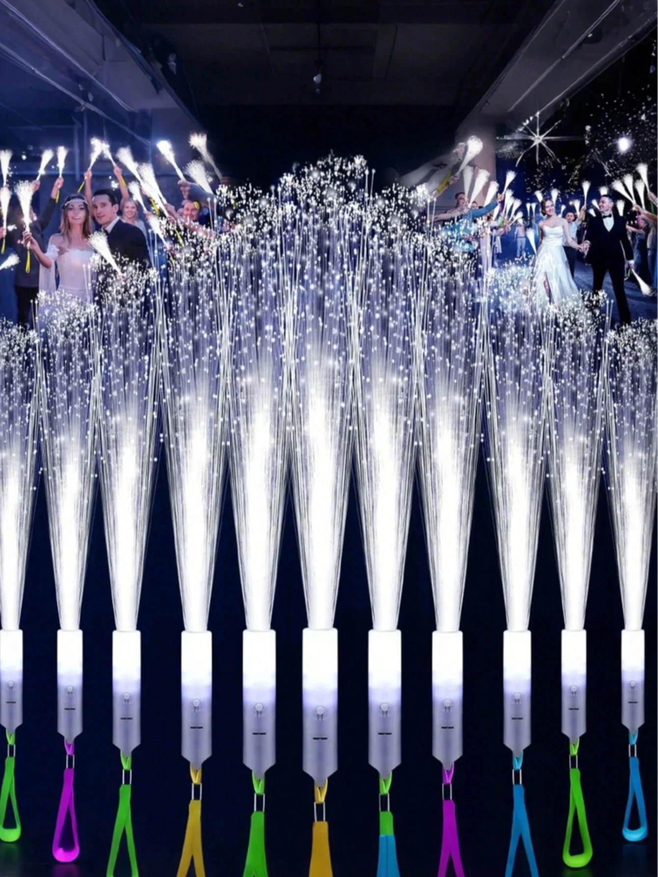 

48 Стандартные материалы Leuchtstab Wands, светодиодные Licht Wands, Leuchtar Panger für Partys, Faser Optik Wands, LED blinkende Stäbe, Faser Optik Licht