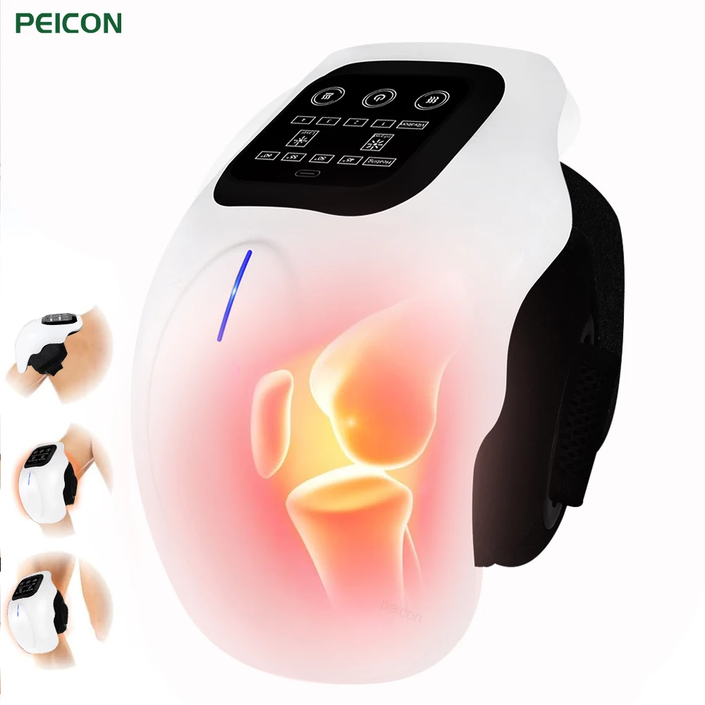 Massaggiatore elettrico per le ginocchia, portatile, senza fili, con riscaldamento e terapia a luce rossa, dotato di 4 modalità di vibrazione regolabili, ideale per ginocchia e spalle.