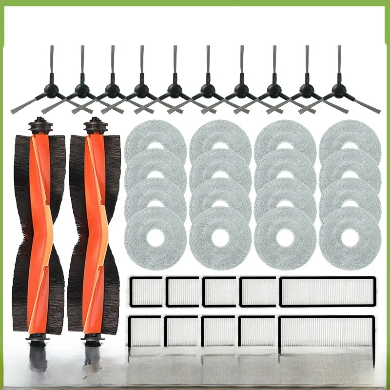 Pièces pour aspirateur Robot Xiaomi S20 + Plus B108GL/ S10 + Plus B105, rouleau principal, brosse latérale, filtre Hepa, accessoires en tissu de vadrouille