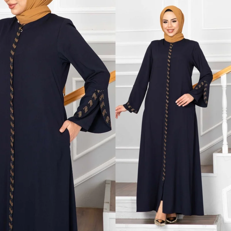 Stone Ferace Dress Women Abaya Turkey Turkish Muslim clothing fashion hijab kaftan Islam Dubai 2023 casual long jilbab