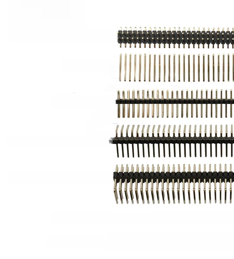 5 sztuk/partia rozstaw 1.27MM pin header żeński pojedynczy i podwójny rząd 1*40P 50P 2*40P50P prosty/zakrzywiony pin pozłacany — zdjęcie 2