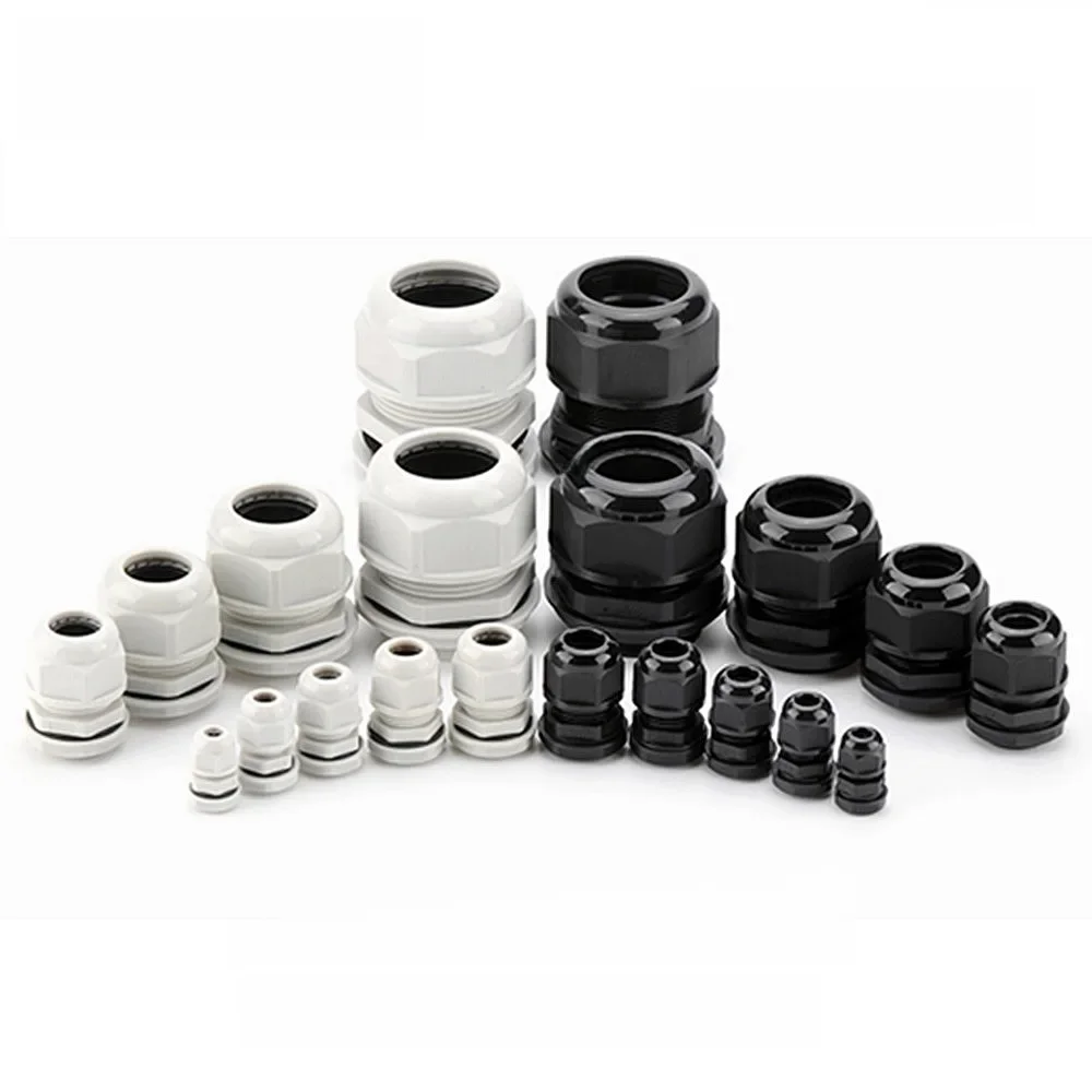 1szt Wodoodporny dławik kablowy IP68 PG7 dla 3-6.5mm PG9 PG11 PG13.5 PG16 PG19/21 Białe czarne nylonowe złącze z tworzywa sztucznego — 2