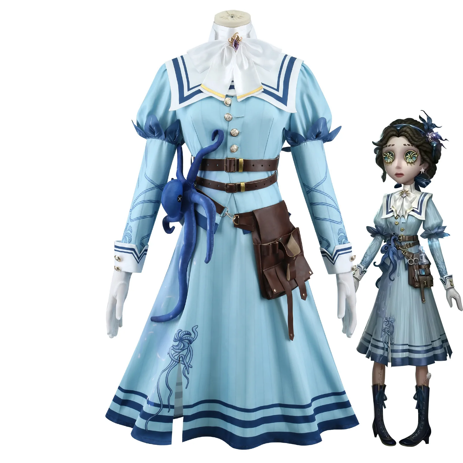 

Identity V Doctor Eternal Flower Cosplay Costume Female Sailor Dress with Squid Halloween Outfit for Women