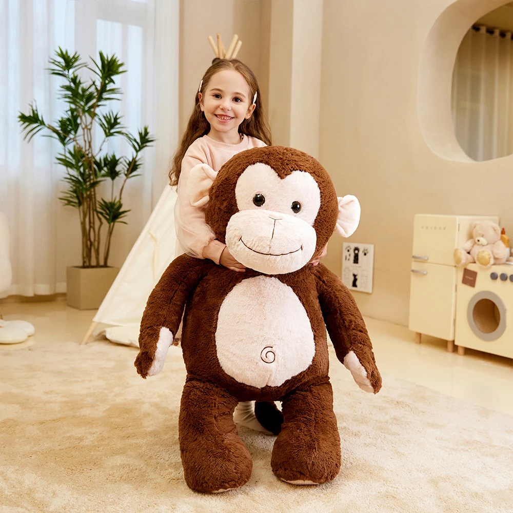 Ikasa macaco gigante brinquedo de pelúcia animal de pelúcia, grandes brinquedos macios jumbo, 30 "tamanho enorme bonito fofo pelúcia gordura plushie de grandes dimensões, gif