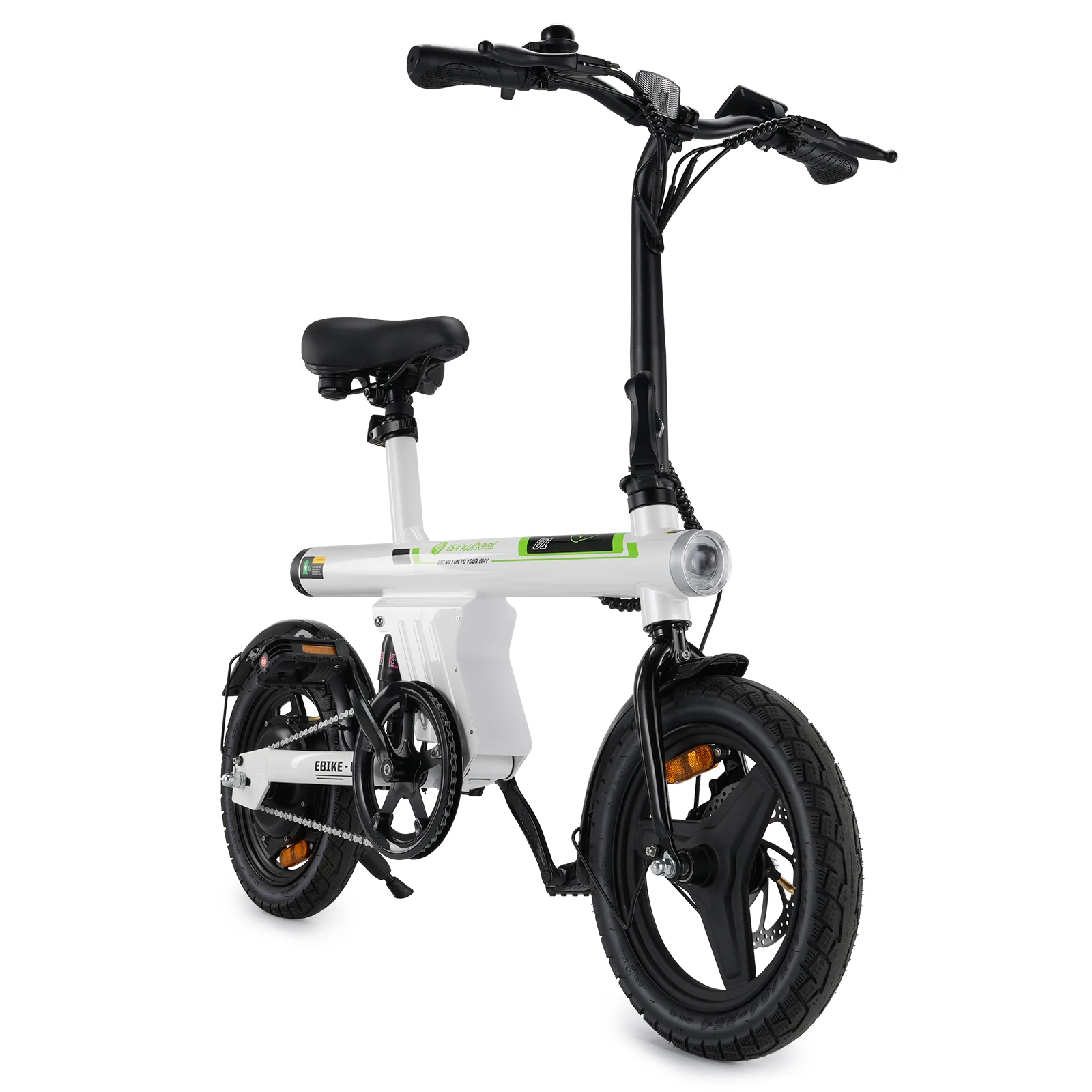 Isinwheel U1  Adult Electric Bicycle,500W city ebike, 36V 7.8AH commuting E-bike, 14  Tire Foldable Electric Bike image 1