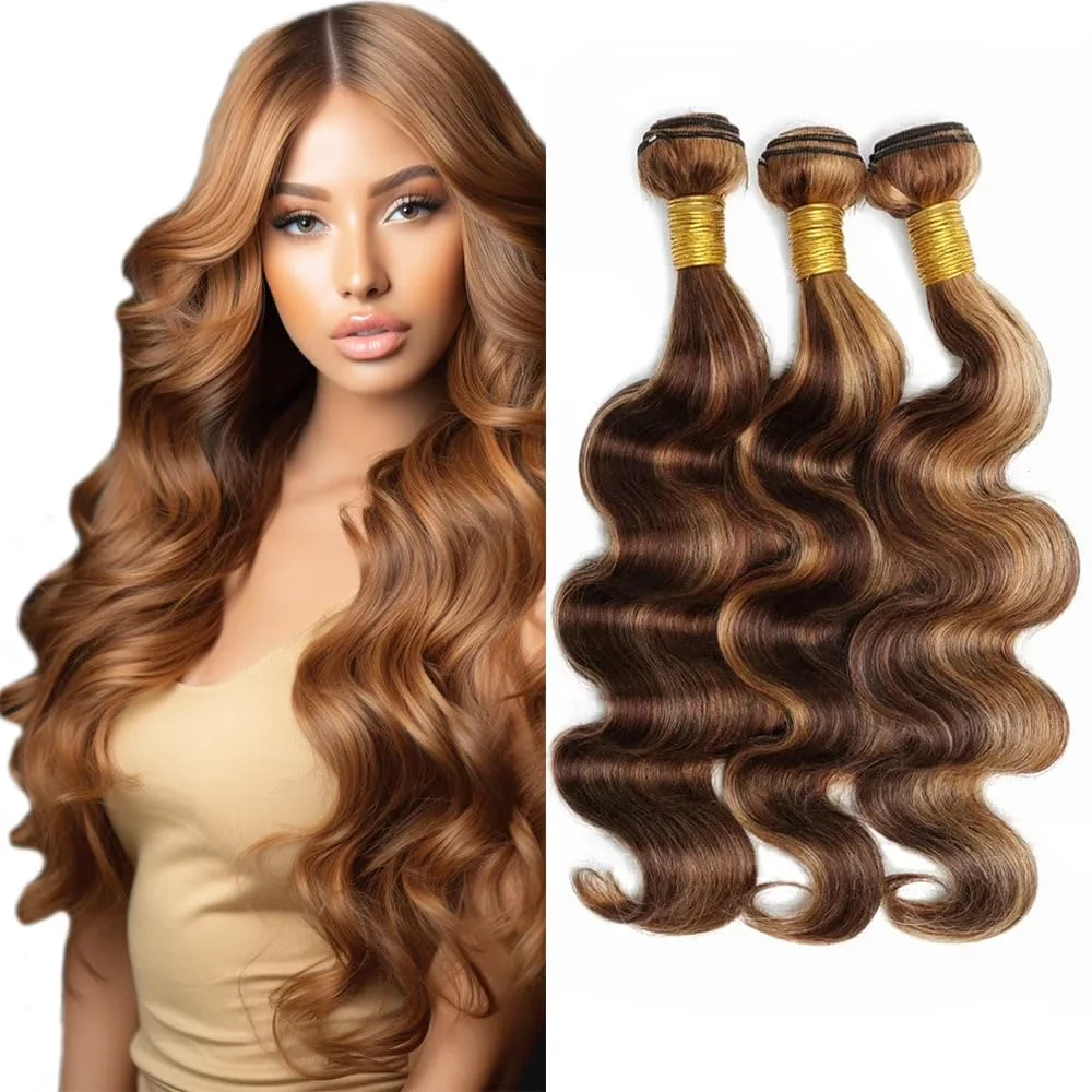 

Медовый блондин, объемная волна, человеческие волосы 1, 3 пучка P4/27, бразильские волосы, цветные пучки волос для чернокожих женщин