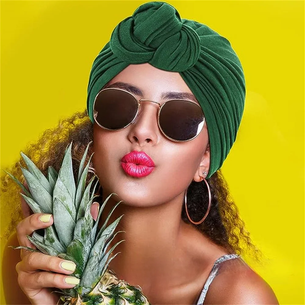 Casquettes turban nouées pour femmes, bonnet pré-noué, chapeaux indiens, couvre-chef musulman féminin, bonnet solide, haut document