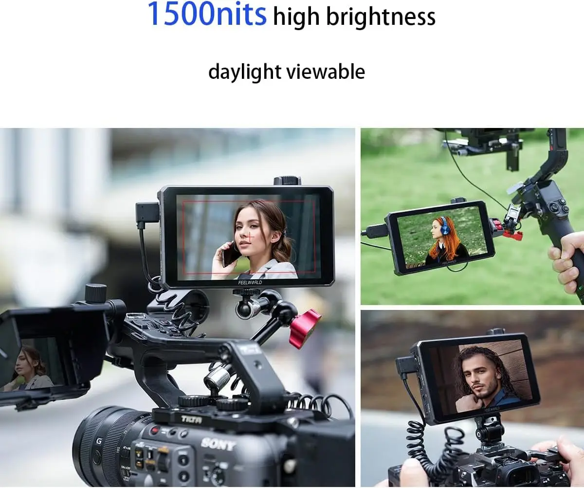 Metal Shell High Bright Monitor FEELWORLD SC6 6 Inch 1500nit Touch 3G SDI 4K HDMI 60Hz Professional Field Equipment view 6