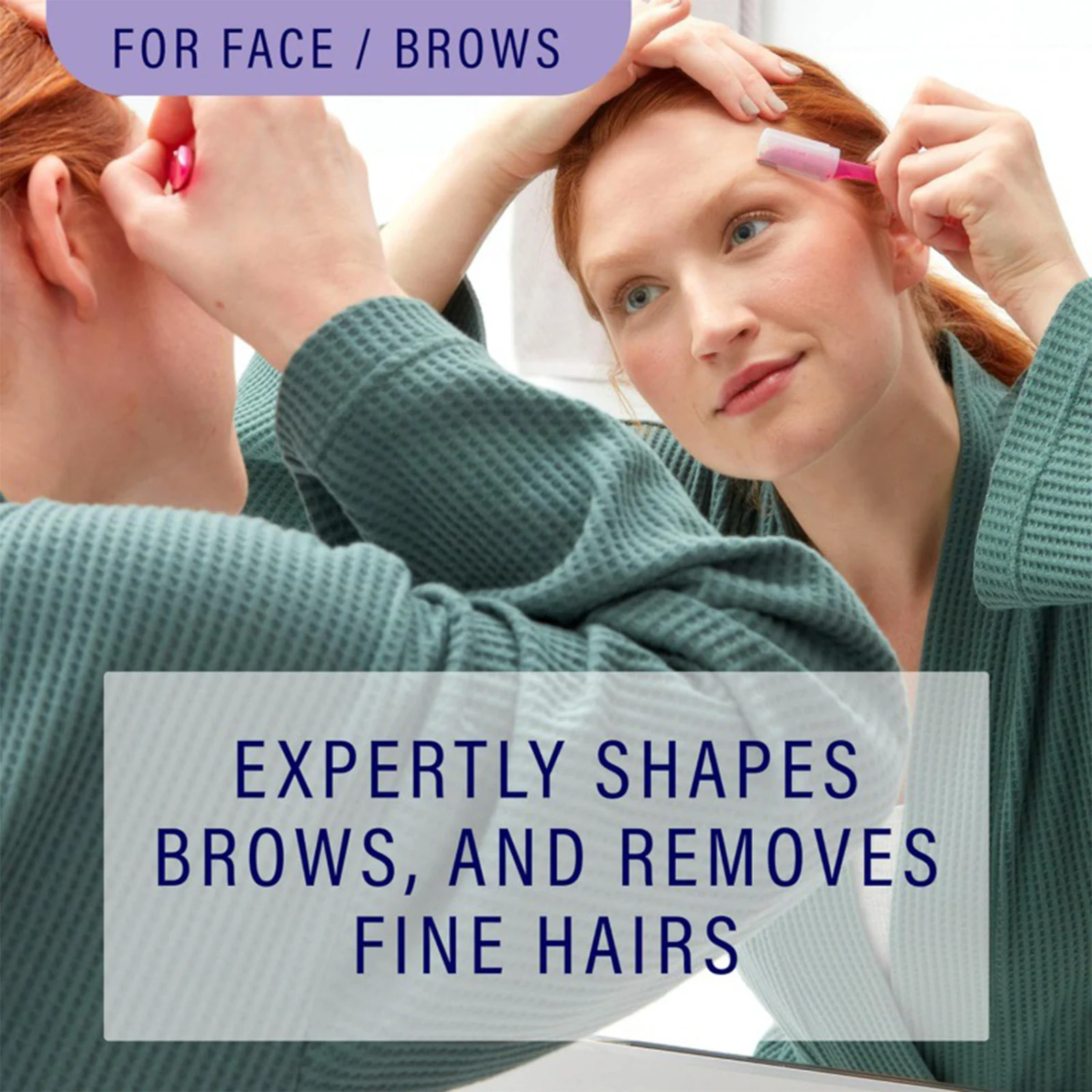 Brow Razor 9ct - Maquinillas de afeitar profesionales para cejas para mujeres y hombres, removedor de vello facial y herramienta de dermaplaning, exfoliante Peach Fuzz - S