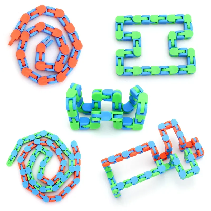 AliExpress hairun Fidget Toys Wacky Tracks Bicycle Chain Track 24 Knot Rotate Chain Anti Stress Toy Squeezing Sensory