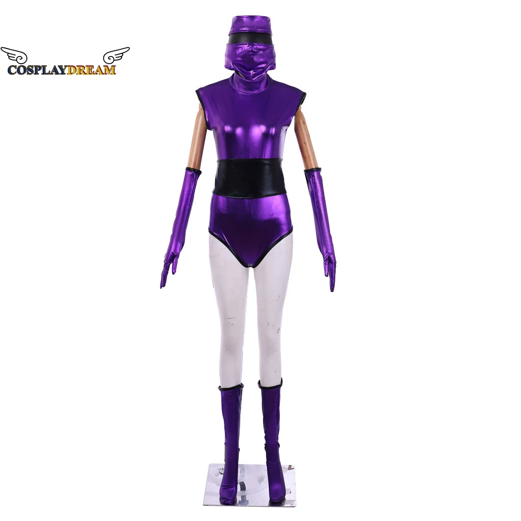 

Mortal Kombat 2 Version Mileena Cosplay Costume Purple Combat Suit with Mask Custom Made Sexy Shiny Purpl Girl Ninja Combat Suit