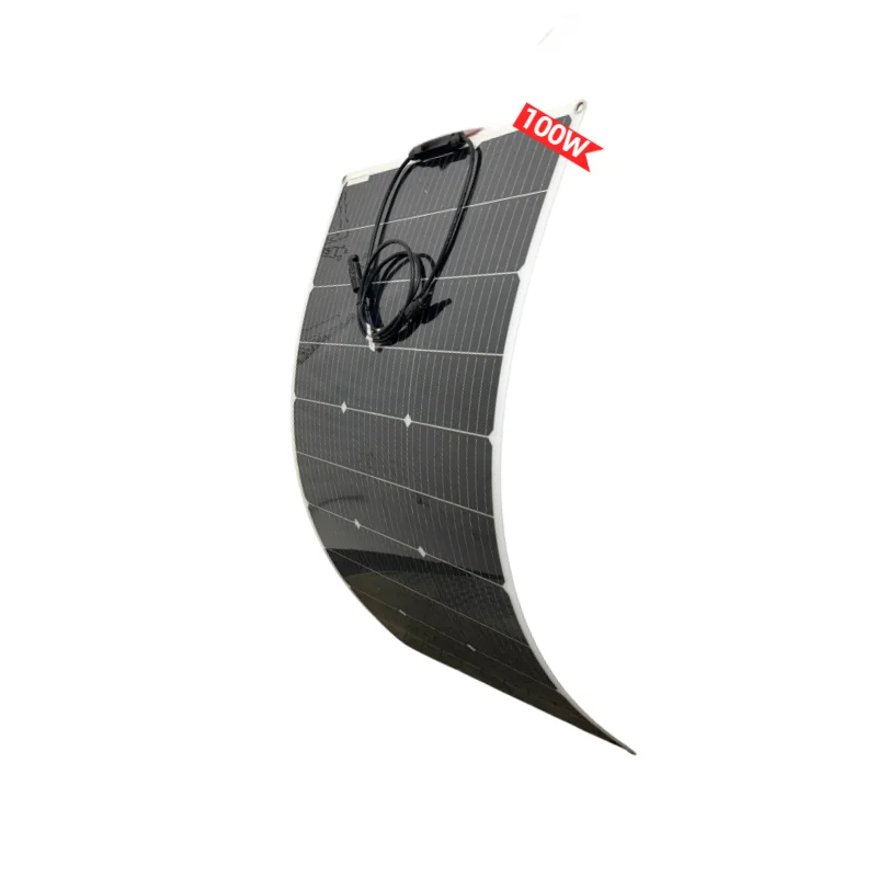 Flexibles Solarpanel 100W 18V Monokristallines Batteriemodul für 12V-Batterien (Wohnmobil, Wohnwagen, Boot, etc.) Tragbar und einfach zu installieren