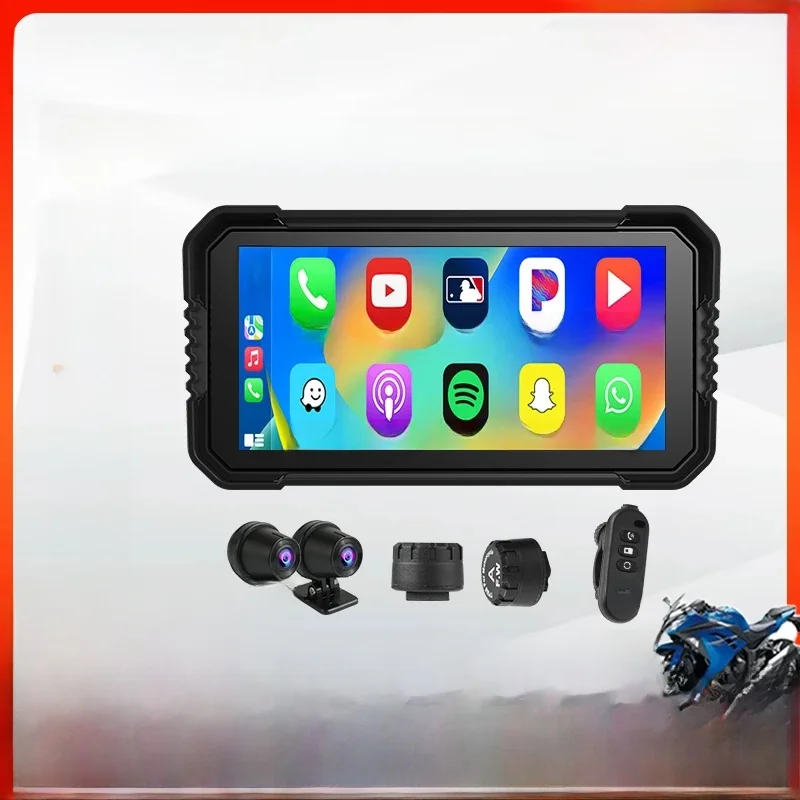 Jansite Draagbare 6.25" Motor GPS-navigatie Draadloze Carplay Android Auto DVR Drive Recorder Moto Monitor IPX7 Waterdicht - afbeelding 2