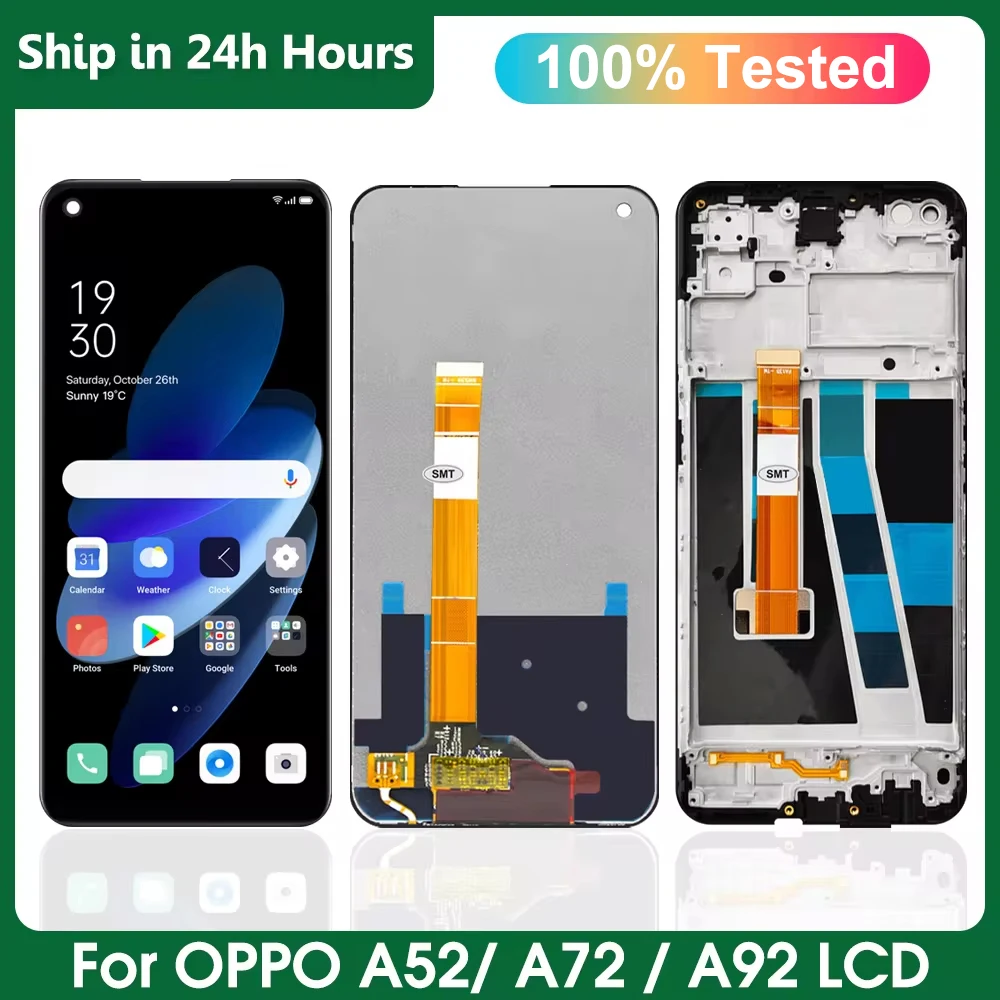 For Oppo A72 A92 LCD Display Replacement Touch Screen Replacement Digitizer For Oppo A52 CPH2059 CPH2067 CPH2069 Display +Frame