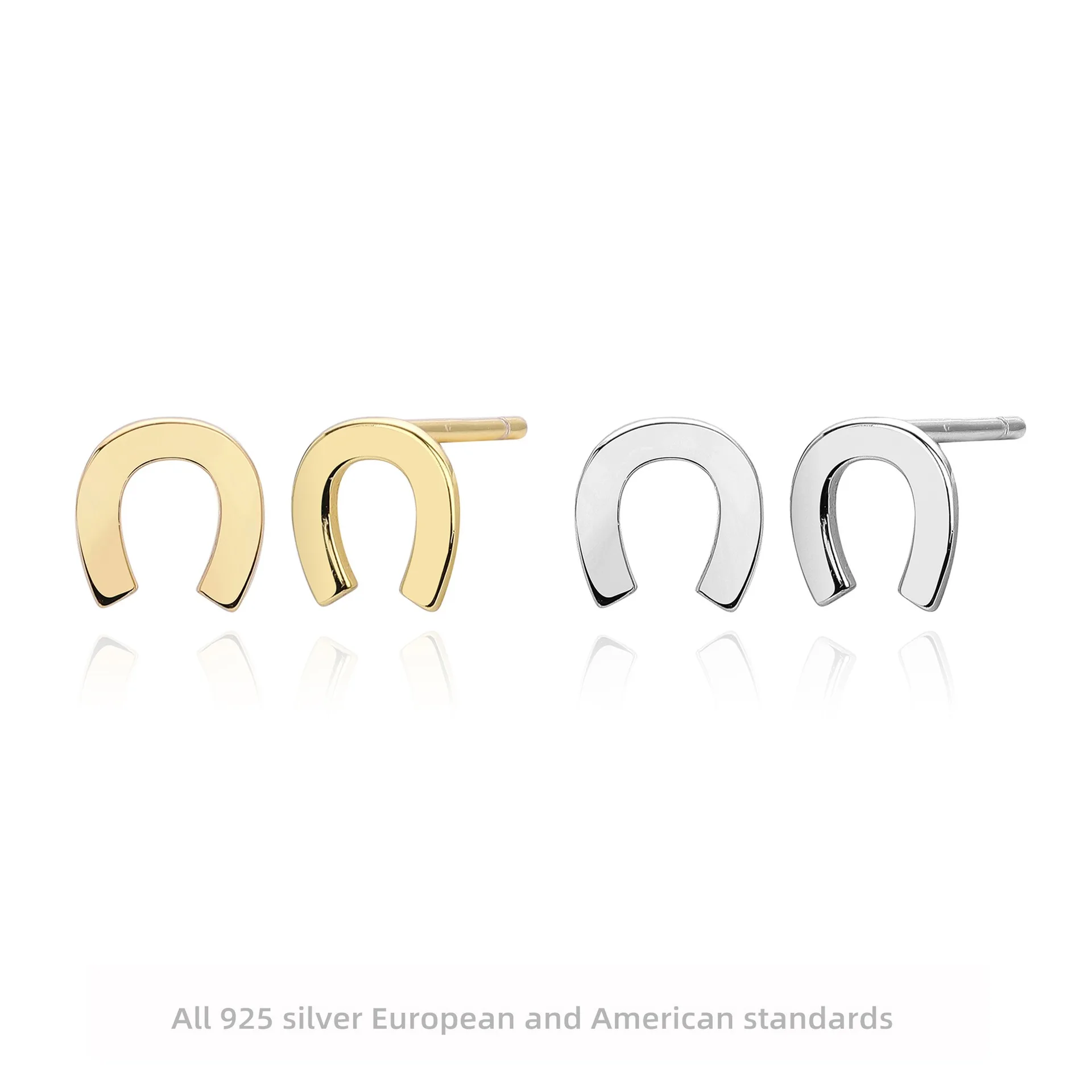 

S925 Sterling Silver U-Shape Stud Earrings Minimalist Sweet Dainty Hypoallergenic Earrings for Women Everyday Delicate Jewelry
