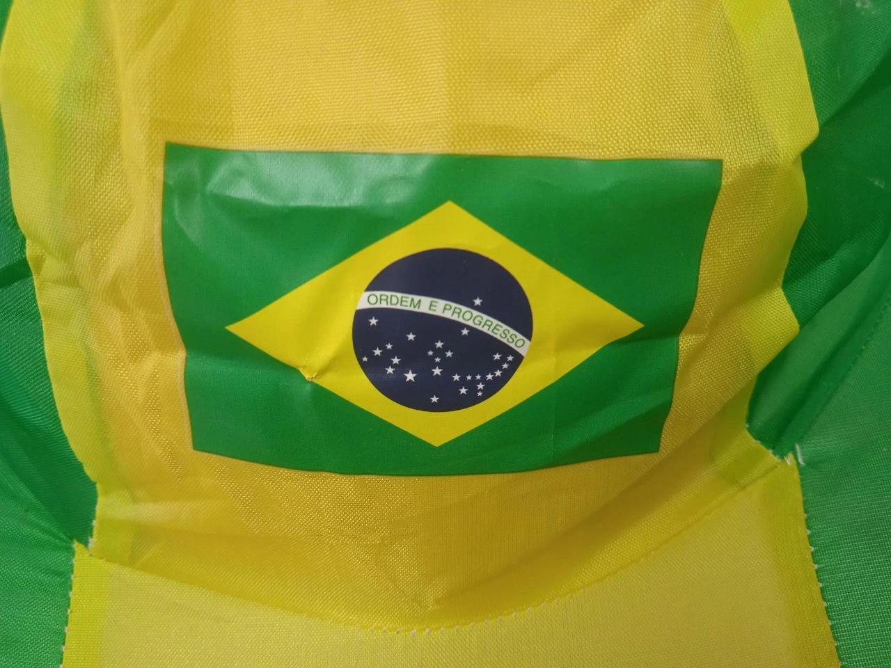 Directly Delivery Free Size Folded Brazil Caps 100% Polyester Brazil Flag Hats