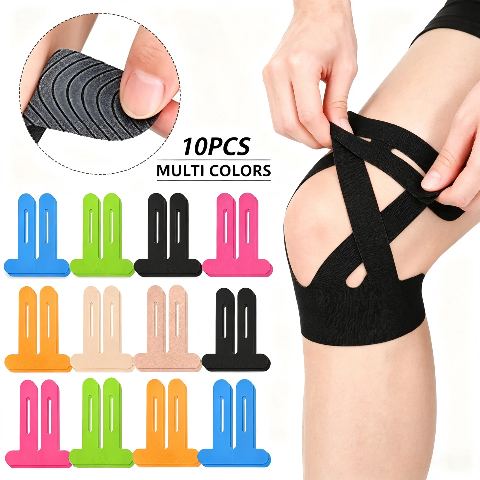 10PCS Pre-Cut Kinesiology Tape for Knee And Posterior Thigh - Leg Support K-Tape for Running Training Strain Prevention