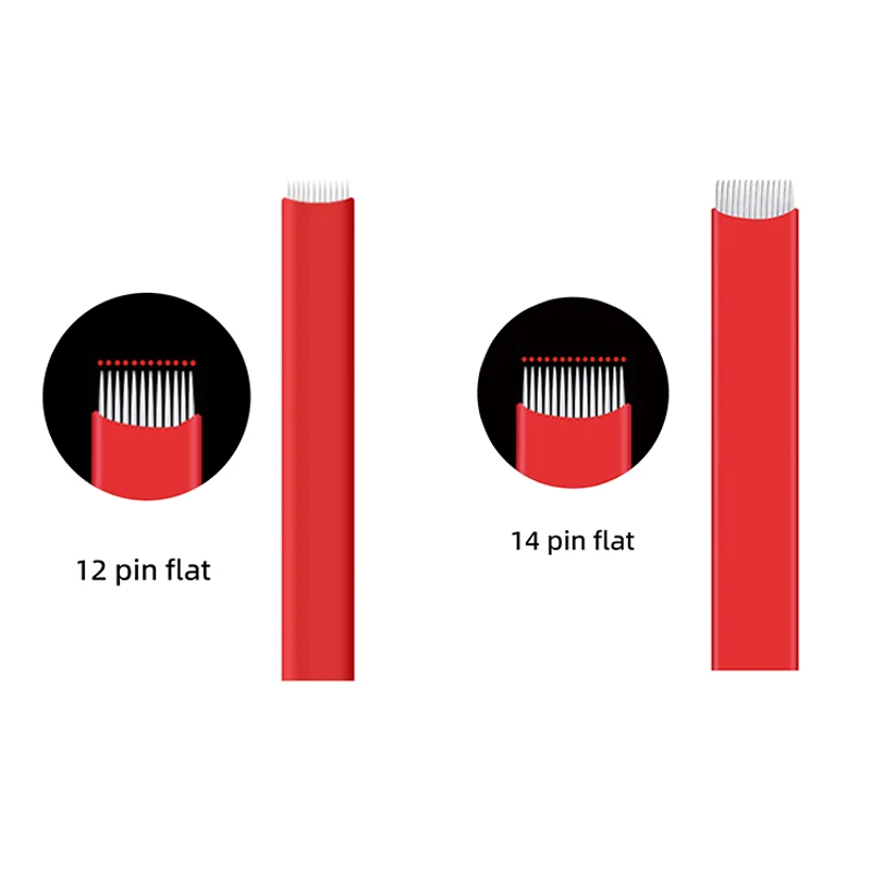 

Eyebrow Microblading Needles Disposable Straight Row 12/14 Microblade Blade For Brow Lamination Makeup MicroPigmentation