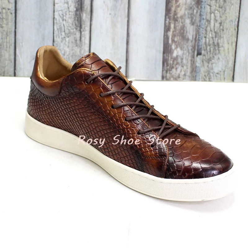 Textura de crocodilo masculino dedo do pé redondo sapatos casuais diariamente respirável condução conforto sapatos planos namoro escritório moda versátil sapatos