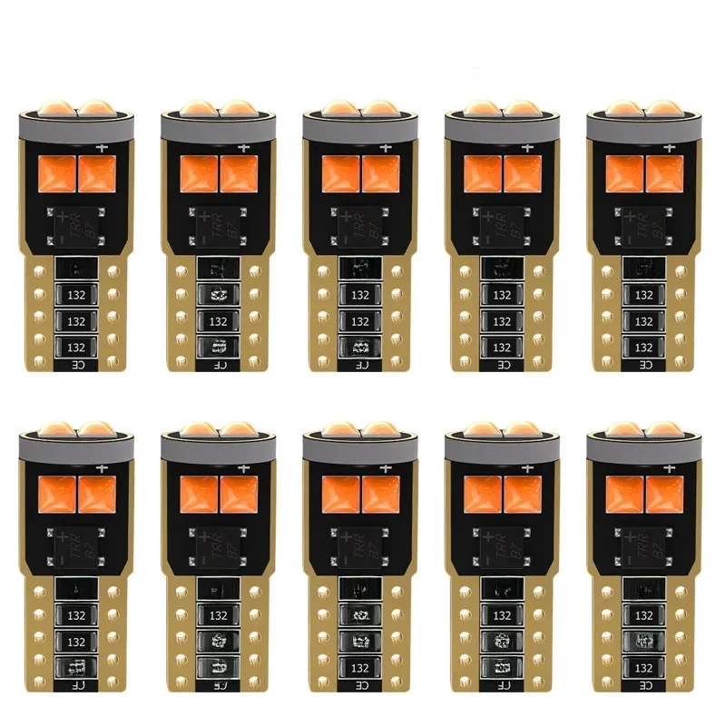 10PCS T10 W5W LED Bulbs Canbus 3030 6SMD No Error Super Bright Interior Dome Lamp Clearance License Plate Light White Blue 12V