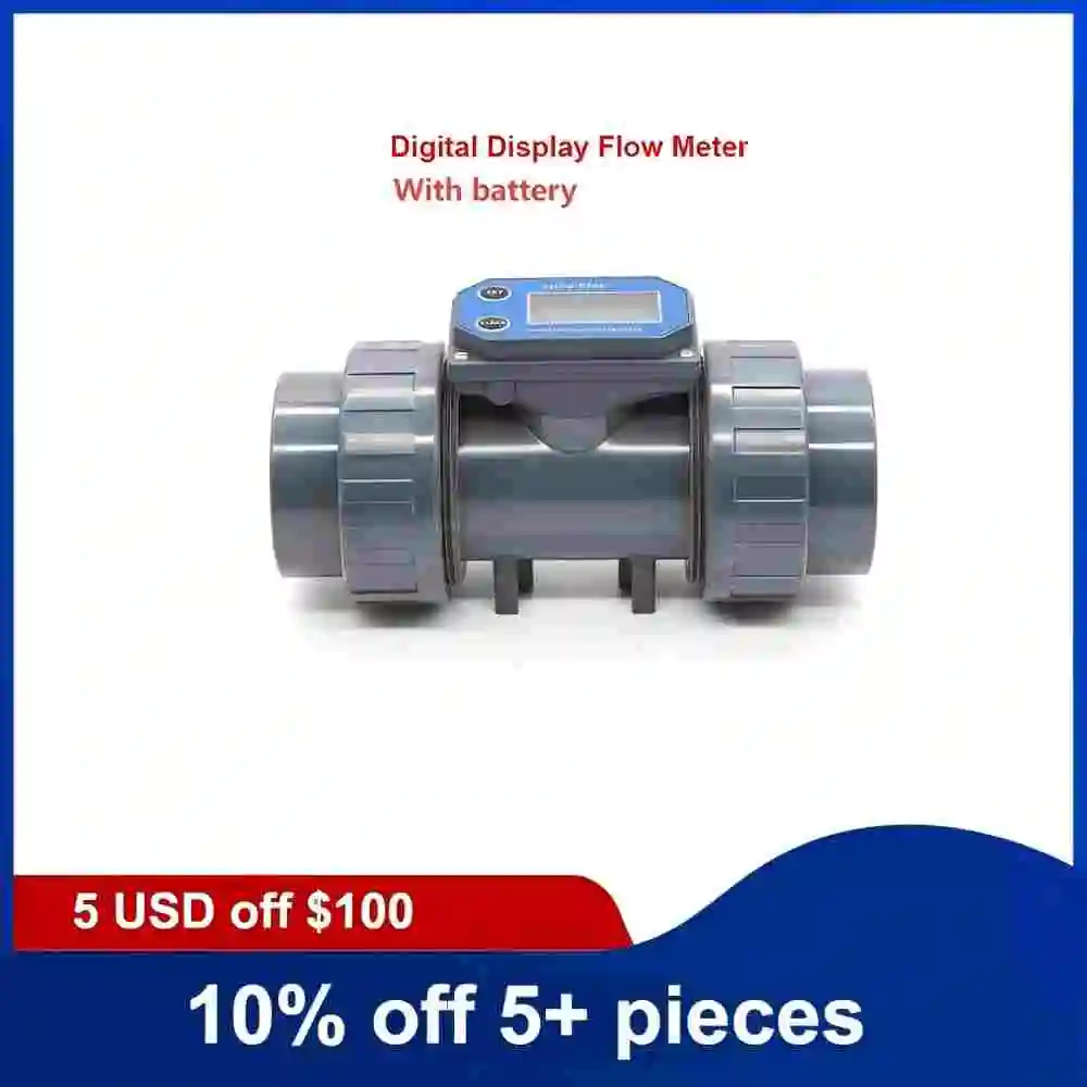 

1-1/4 дюйма электронный ЖК-цифровой дисплей расходомер NPN турбинный расходомер ПВХ труба жидкая вода для орошения фермы/сада