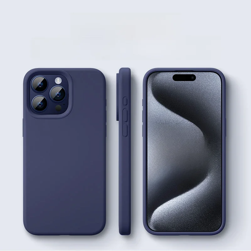 Coque antichoc en silicone liquide d'origine pour iPhone, coque de téléphone, accessoires, 14, 13, 12, 11, 15 Pro Max, Mini, X, XS, Poly, 6, 7, 8 Plus
