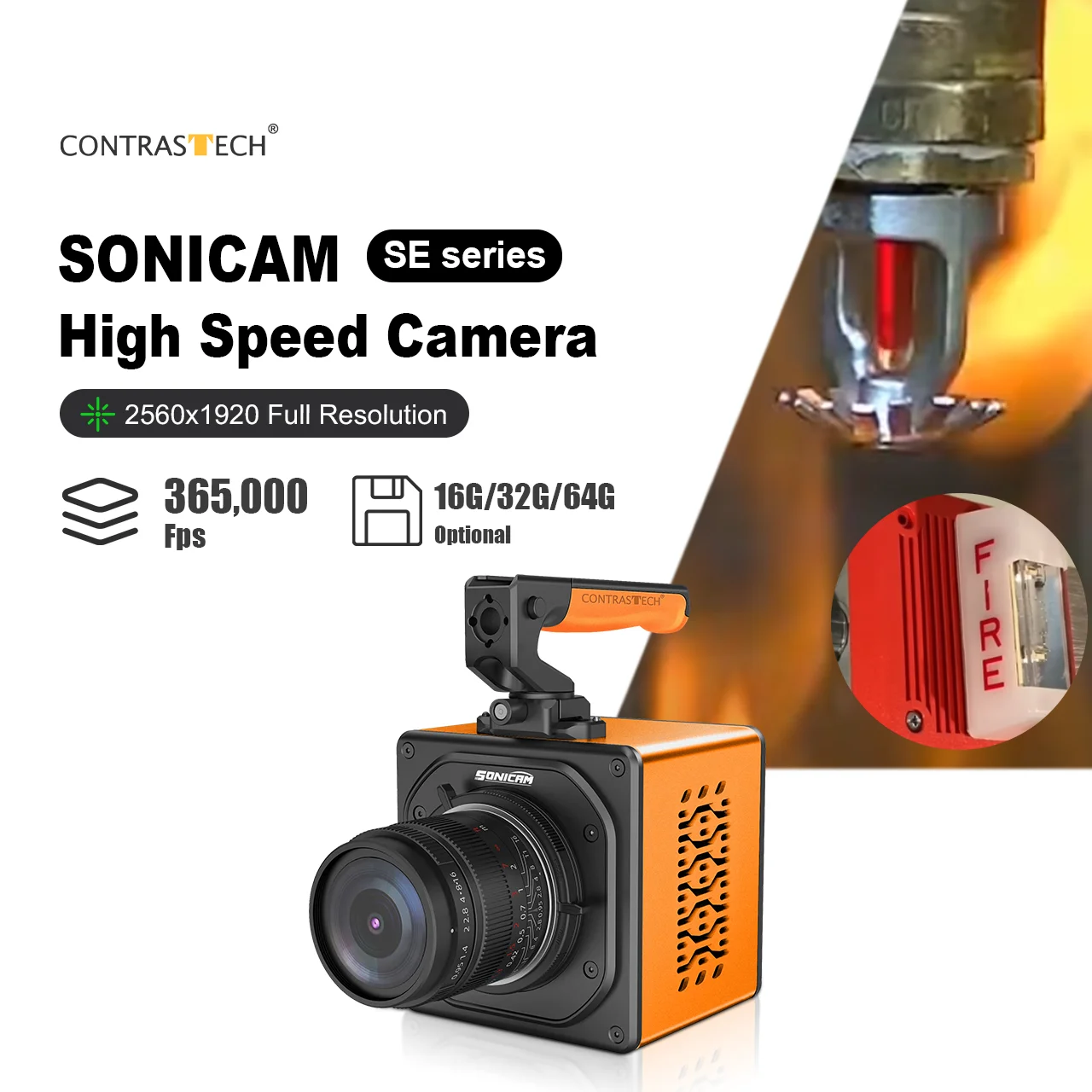 SONICAM 5MP 2000fps High Speed Camera 365000fps Global Shutter 10GigE Industrial Slow Motion Imaging for Welding R&D Test