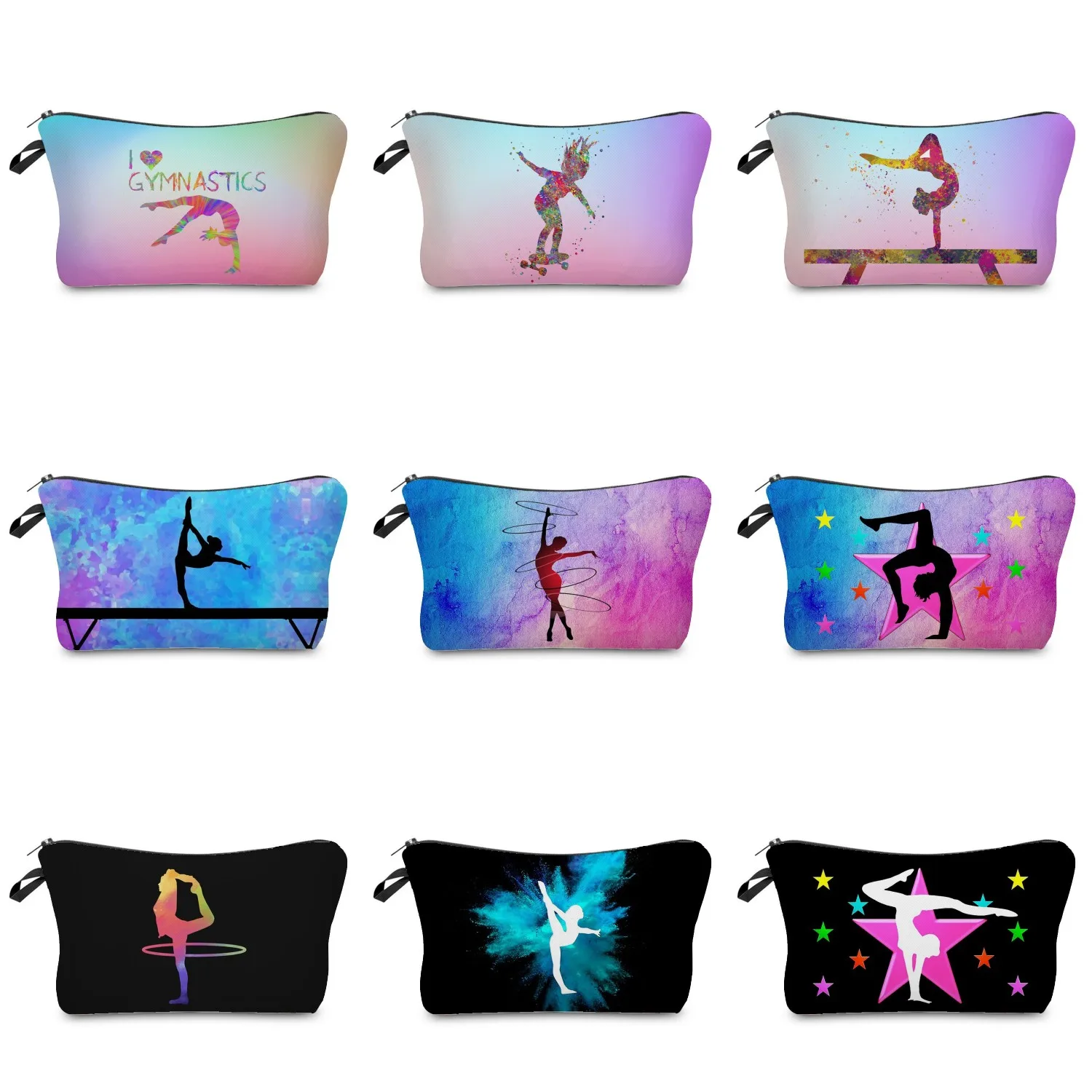 Toiletries Organizer Makeup Bag Cosmetic Bag Original Design Fashion School Teacher Gift Female Travel Rhythmic Gymnastics Print