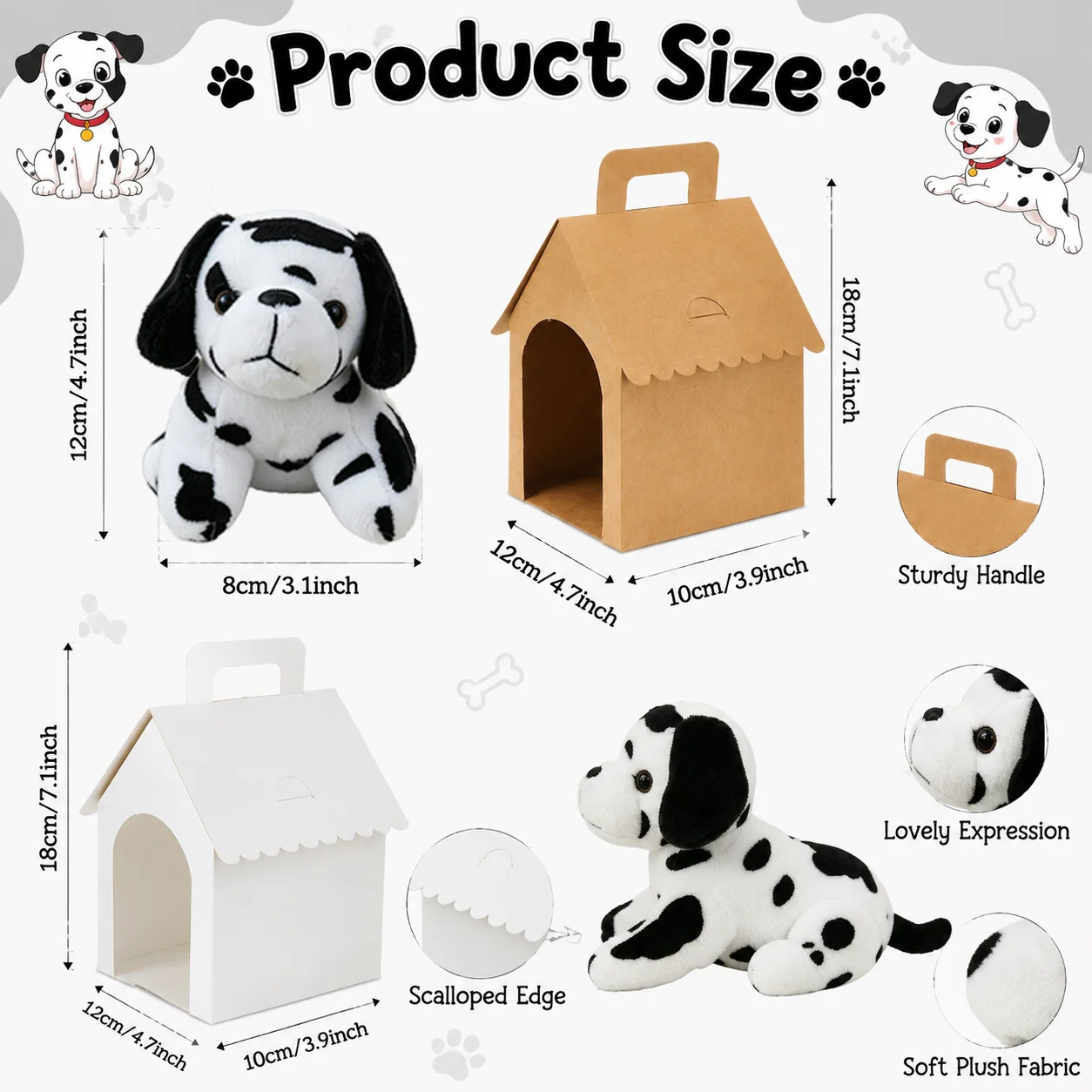 6-48Pcs 4.7Inch Dalmatian Stuffed Animal Bulk Dog Plush Birthday Adopt A Puppy Party Favors Puppy Stuffed Animal Gifts For Kids - view 5