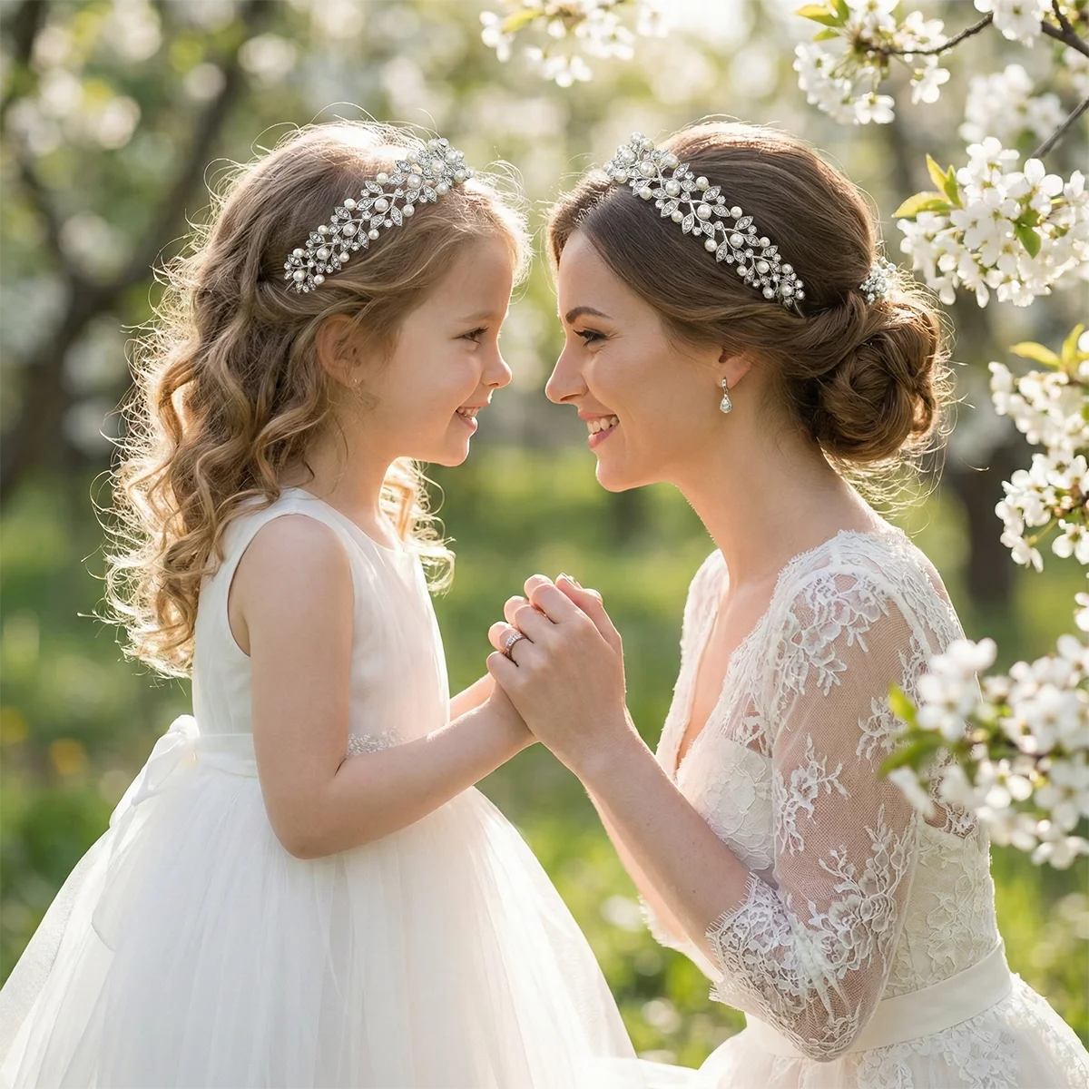 Fashion Silver Pearl Rhinestone HairBand Simple and Versatile Headwear Banquet Princess Tiara Bridesmaids Head Bands Gift