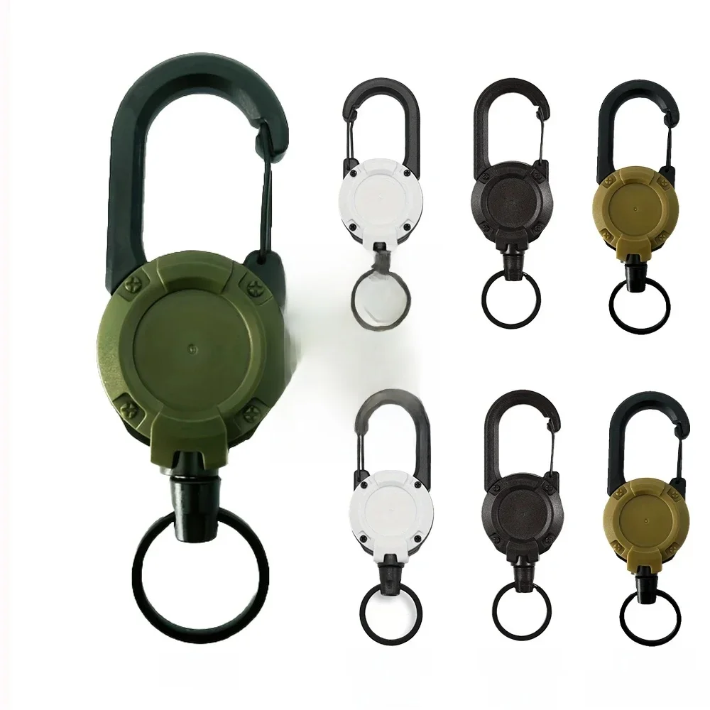 Porte-clés rétractables extensibles, bobines d'insigne, Clip robuste avec mousqueton, pour hommes, sacs d'extérieur, 1/2/4 pièces