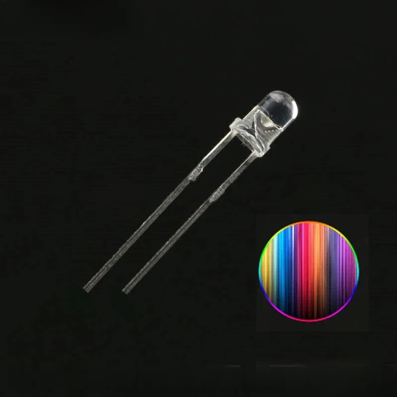 50 szt./20 szt. 3mm F3 5mm F5 Wolno/Szybko Migające Przezroczyste Diody LED RGB Pełnokolorowe Lampki Sygnalizacyjne DIP — zdjęcie 2