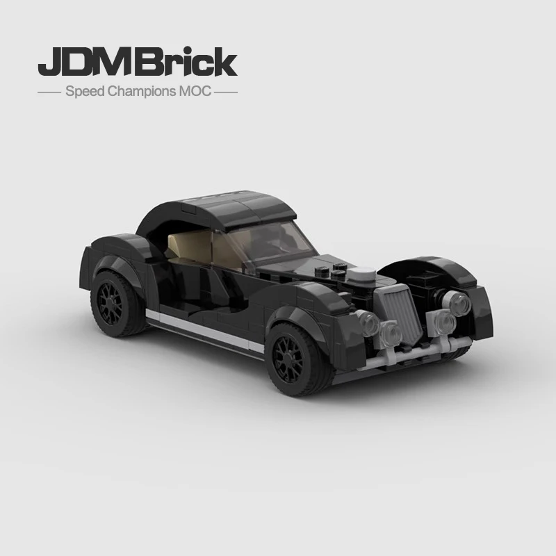 MOC-10497 Car Building Block Set Black Vintage Old Car Children's Puzzle Small Particle Assembly Model Speed8 Grid Car Series To