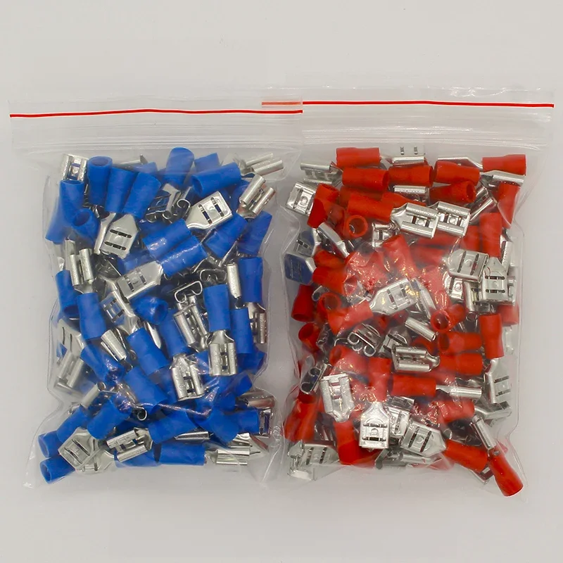 FDD2-250 żeński izolowany elektryczny zacisk zaciskany do złączy 1,5-2,5 mm2 złącze przewodu kablowego 100 sztuk/paczka FDD2.5-250 FDD — zdjęcie 2