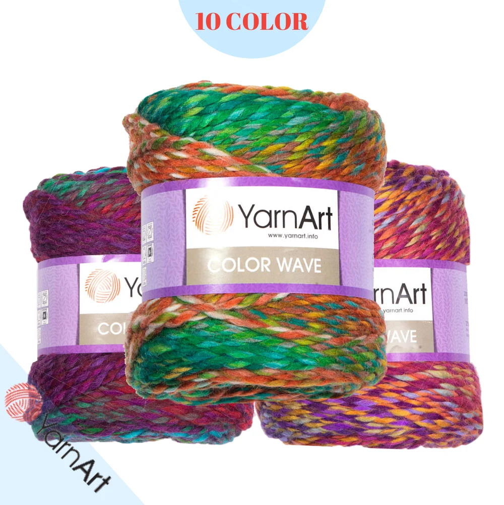 

YarnArt Color Wave Wool Yarn - 10 Color Options - 160 Meters(200gr) - Acrylic - Cardigan - Sweater - Jacket - Blanket - Vests - Too Thick- Soft - Accessory - DIY -MADE IN TURKEY