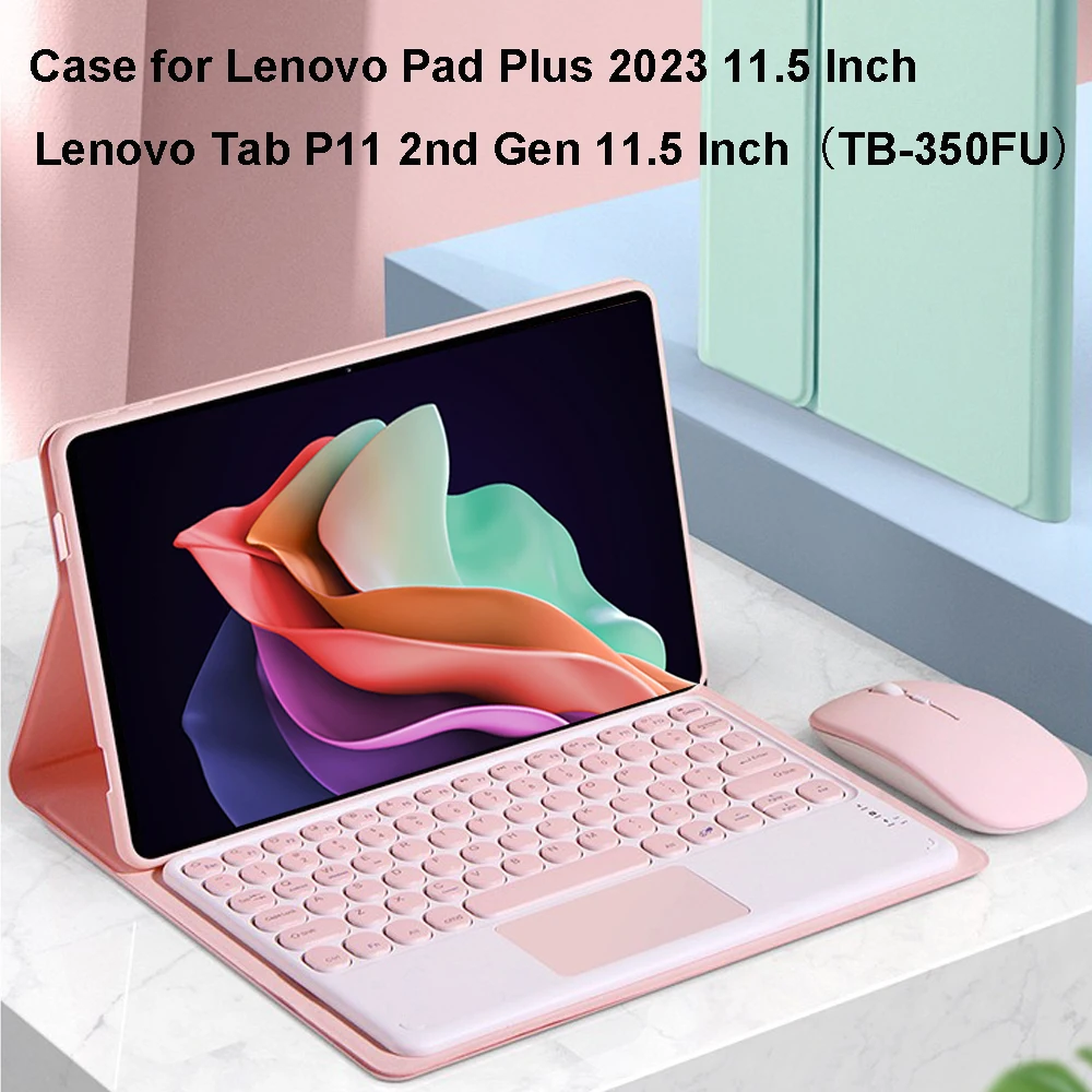 For Lenovo Pad Plus 2023 11.5 Inch case, Bluetooth keyboard case for Lenovo Tab P11 2nd Gen 11.5 inch（TB-350FU）