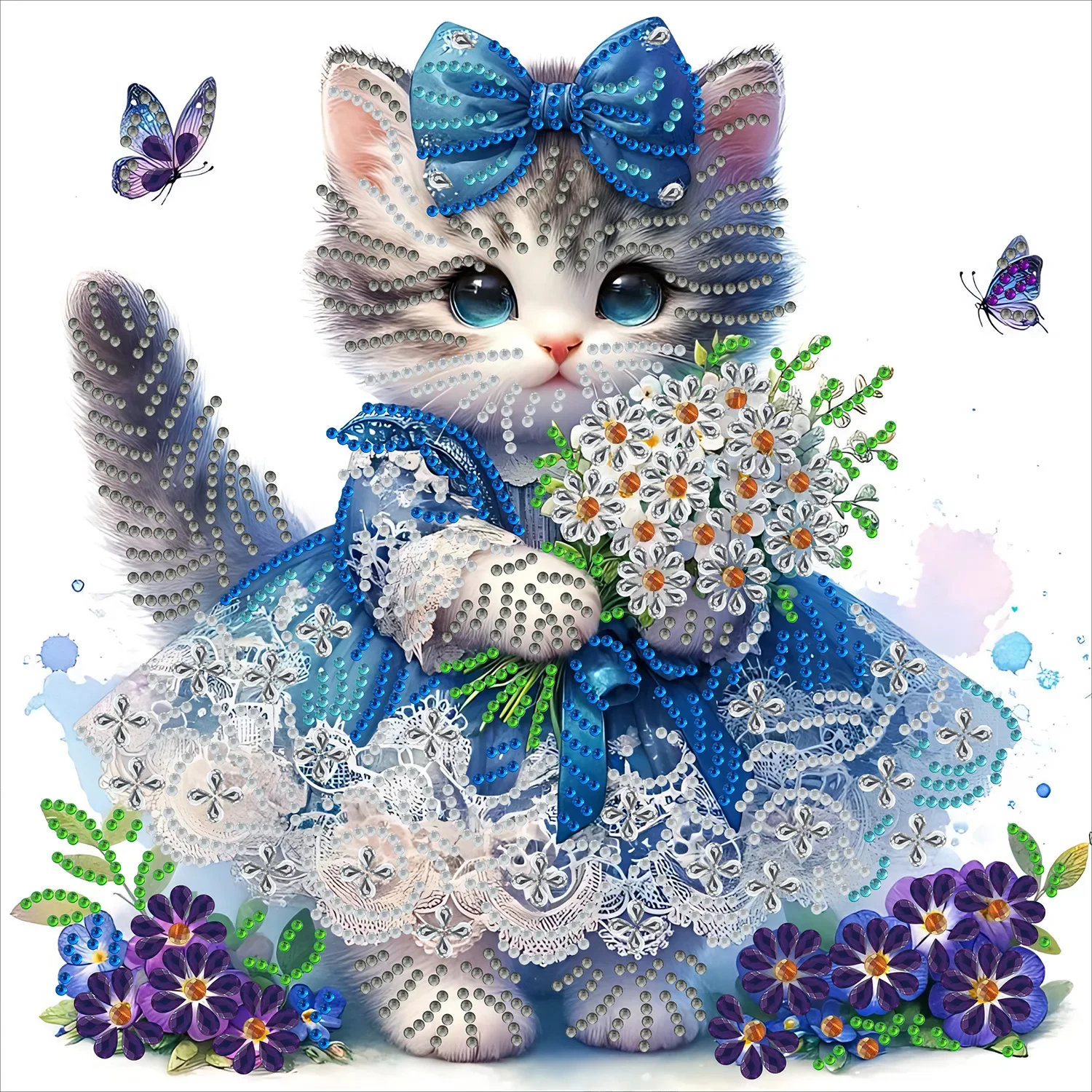 Gatyztory 5d diy diamant malerei teilweise speziell geformte bohrer diamant malerei kit katze aniaml